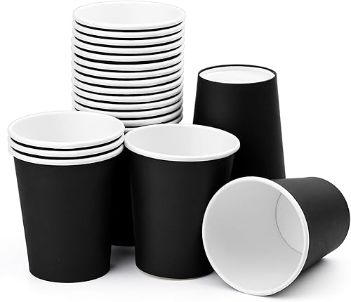 Miniatura 8 de Tazas de café de papel desechables de 8 onzas, paquete de 50, color caqui, ideales para bebidas calientes y fiestas