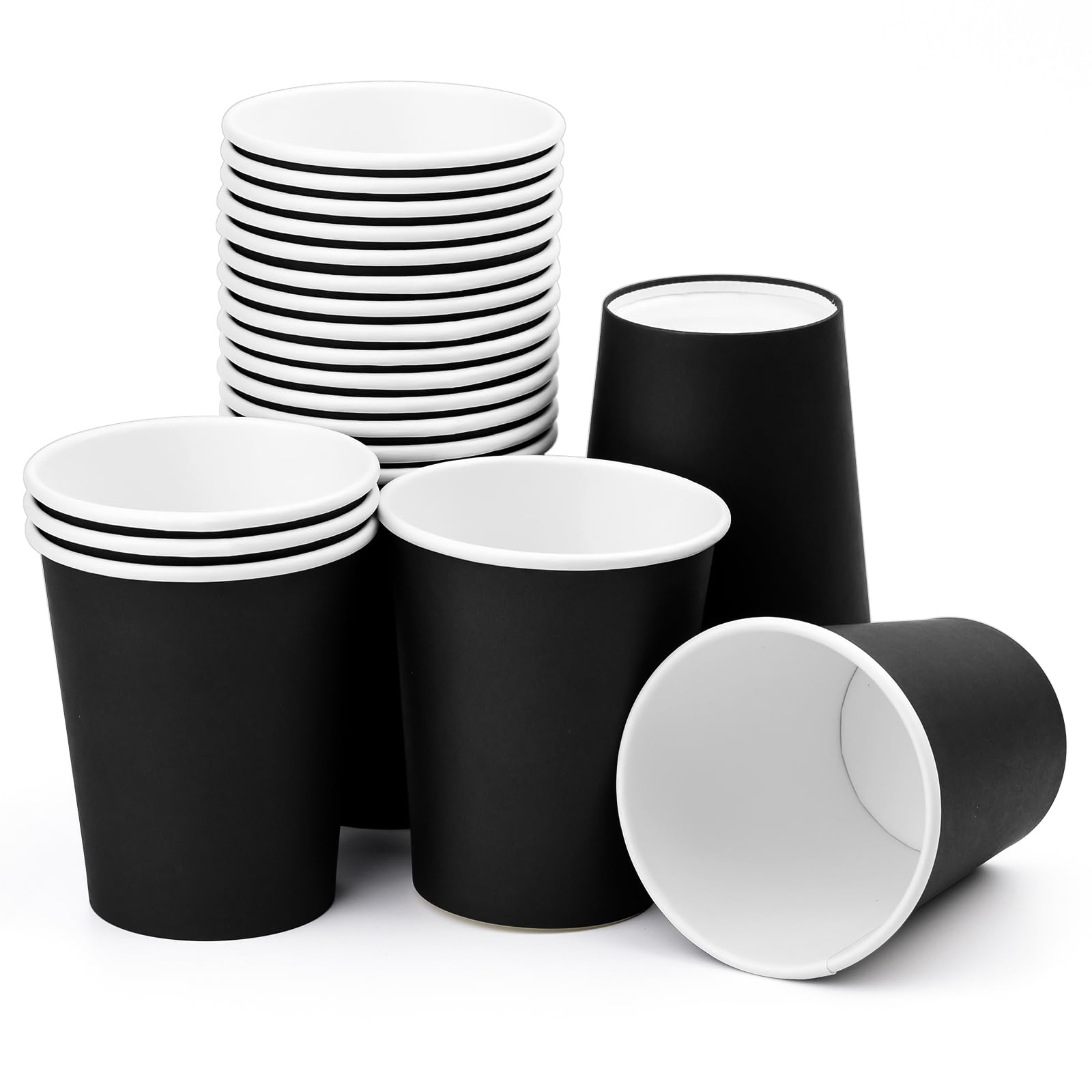 Amazon.com: Fedmut 8oz Black Paper Cups,Paper Coffee Cups,Disposable ...
