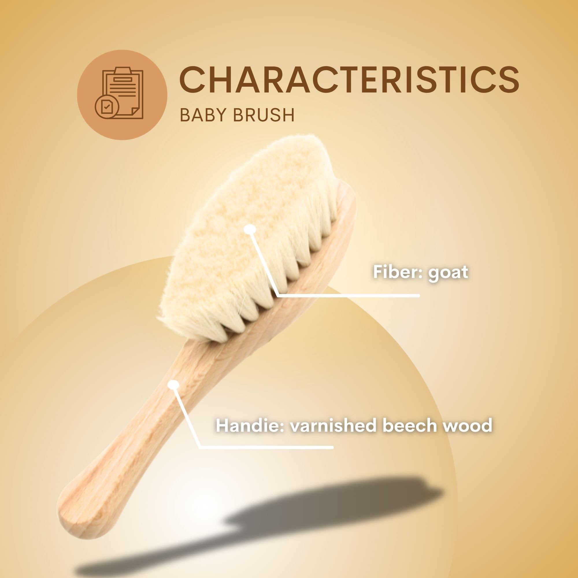 DOJA Barcelona Brosse en Bois pour Massage Bébé pour Soin Capillaire Efficace - Brosse à Cheveux Bébé aux Poils Extrêmement Doux - Brosse Bois pour Utilisation Aisée - Toilettage Nourrissons