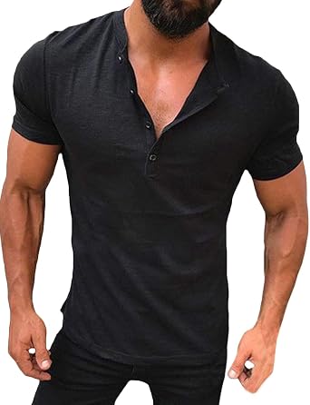 Men's Vintage Loose Button Front Casual 