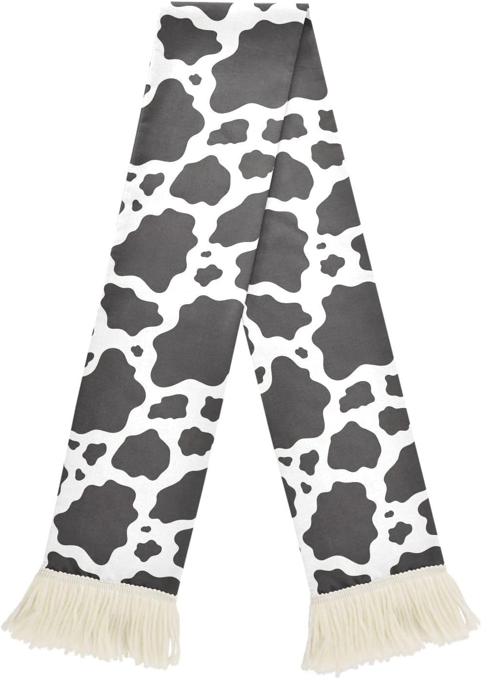 CHIFIGNO Black White Cow Soft Absorbent Scarf for Sports Fans, for Wiping Sweat at Games and Showing Support