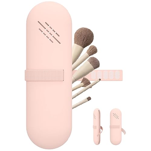 JDZJUCHU Soporte para brochas de maquillaje de viaje, estuche organizador de maquillaje, bolsa de cosméticos, organizador de artículos de tocador,
