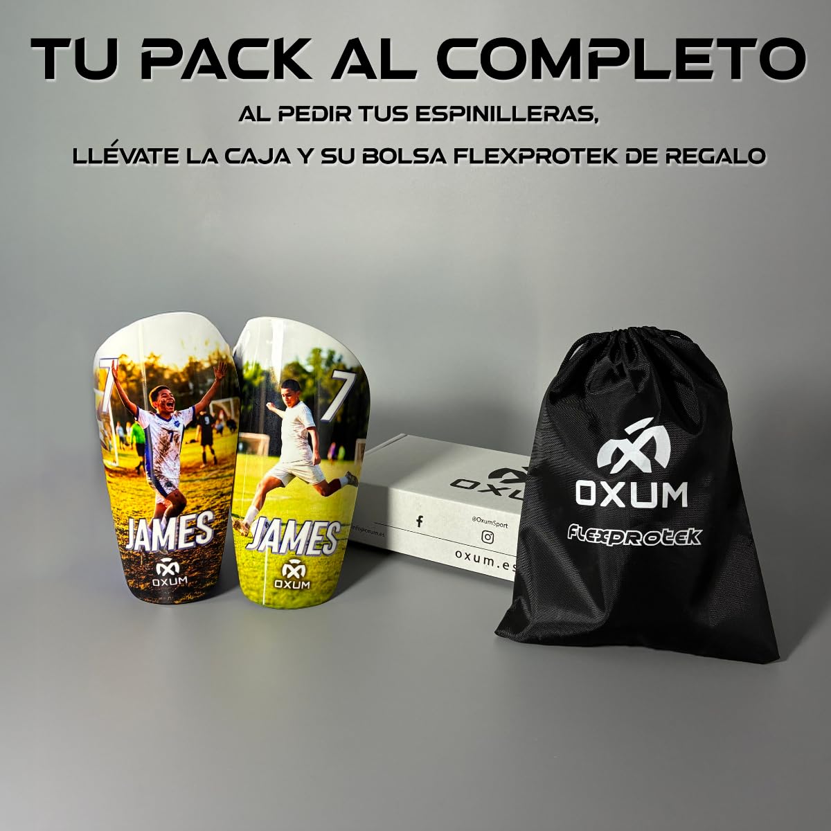 Oxum Sport - Personalisierte Fußballschienbeinschoner für Kinder und Erwachsene - Personalisieren mit deinem Foto, Nummer und Namen.-Gama One.