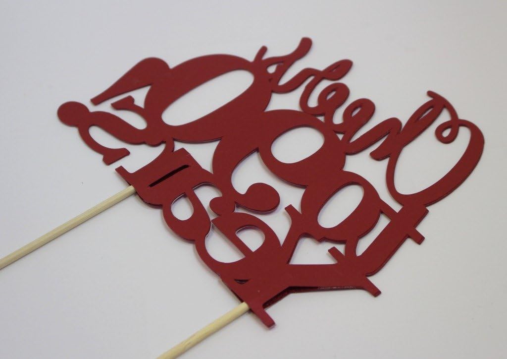 All About Details Cheers to 90 Years! Cake Topper, 1pc, Birthday, Anniversary, Party Decor, Glitter Topper (Pink)