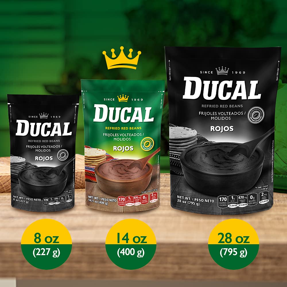 Ducal Red Refried Beans Pouch, 14.1 Ounce