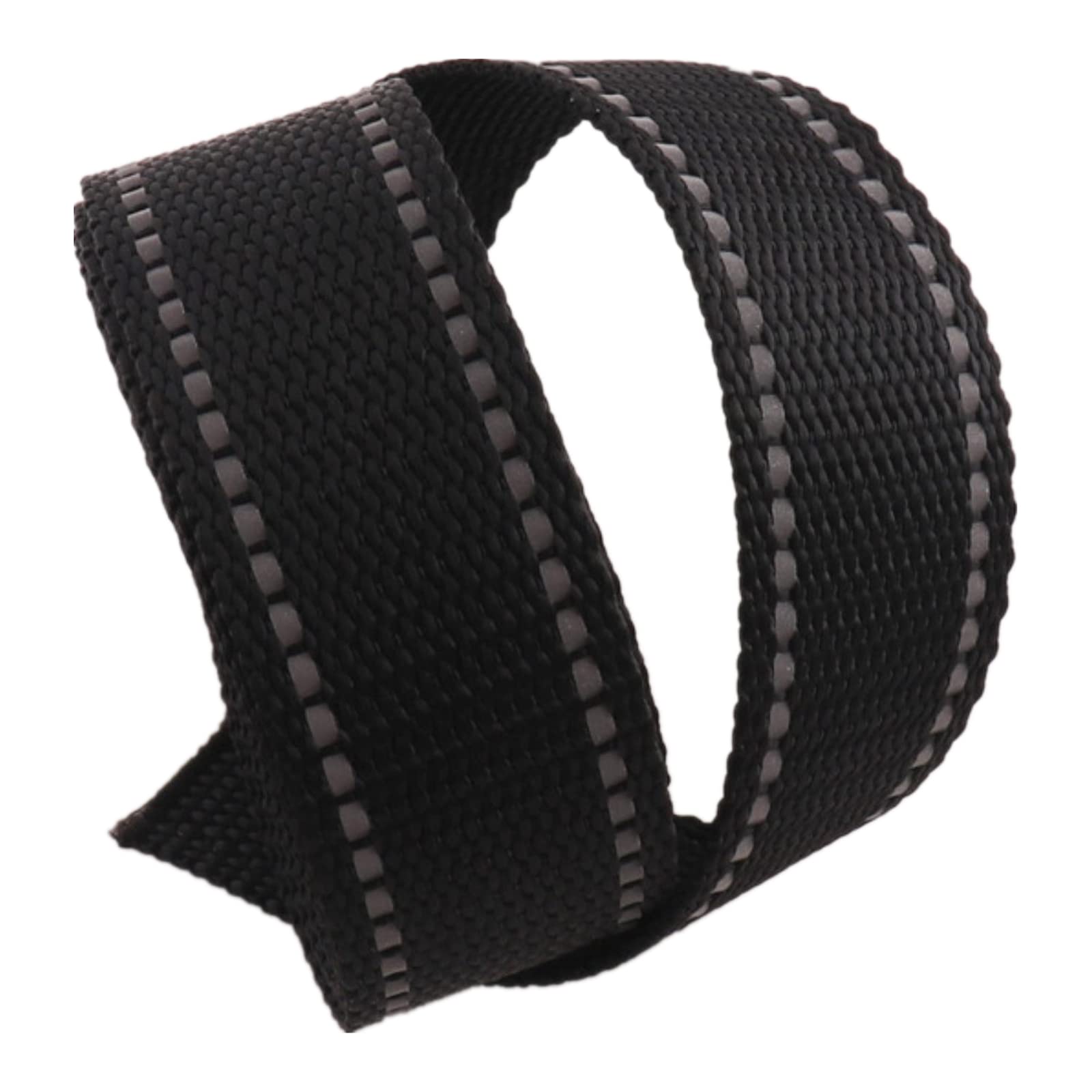 Correa de nailon resistente para bolsas, 25 mm, cinta de polipropileno resistente de 38 mm para mochila, equipaje, manualidades al aire libre (negro/reflectante, 25 mm x 20 yardas)