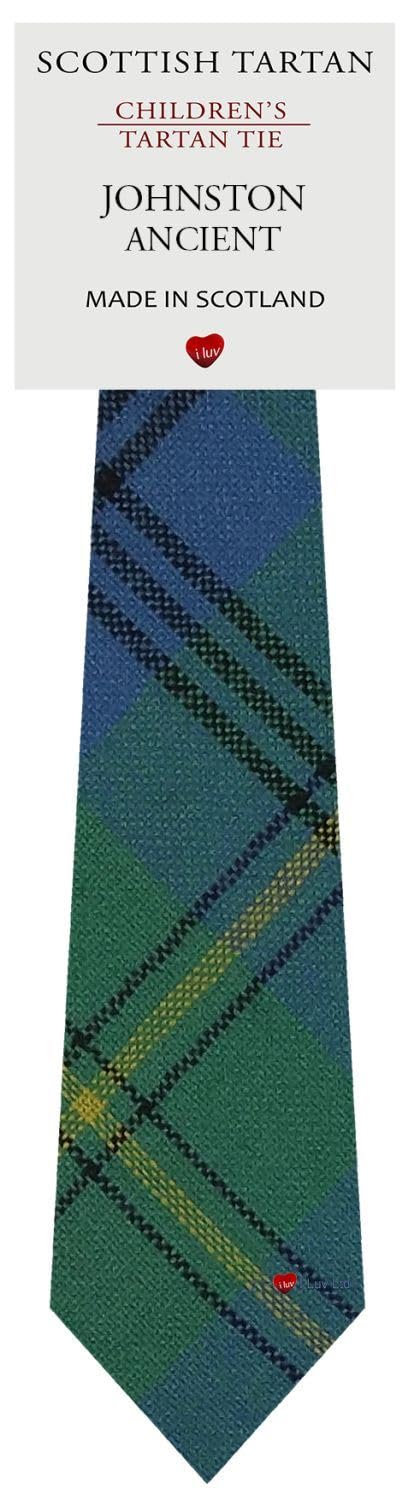 I LUV LTD Boys All Wool Tie Woven And Made in Scotland in Johnston Ancient Tartan