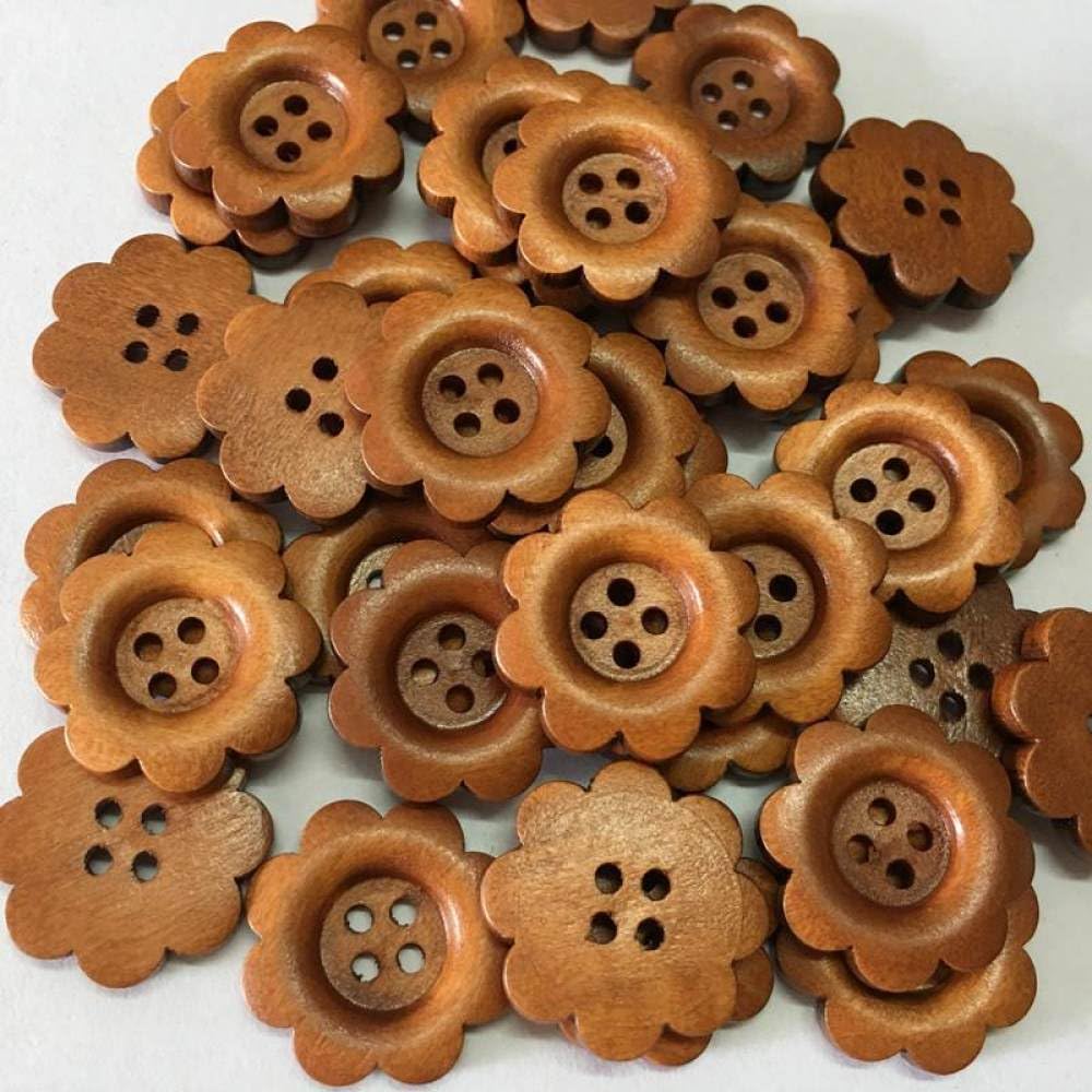 10 sztuk 23mm drewniane guziki, 4 otwory