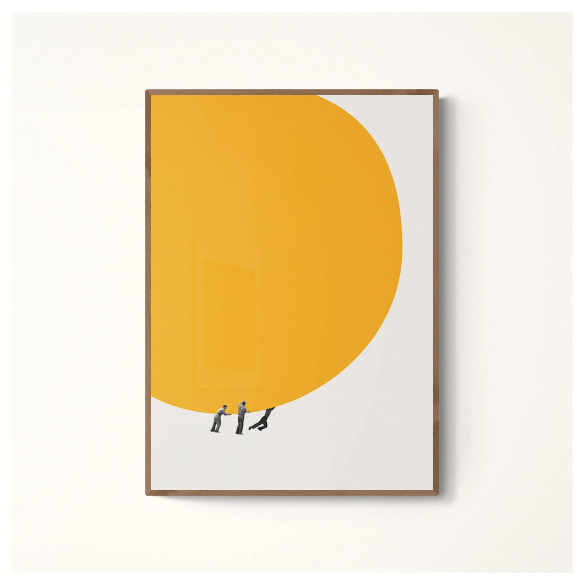 Impresiones de pintura abstracta en lienzo retro con carteles de personas diminutas Roma E