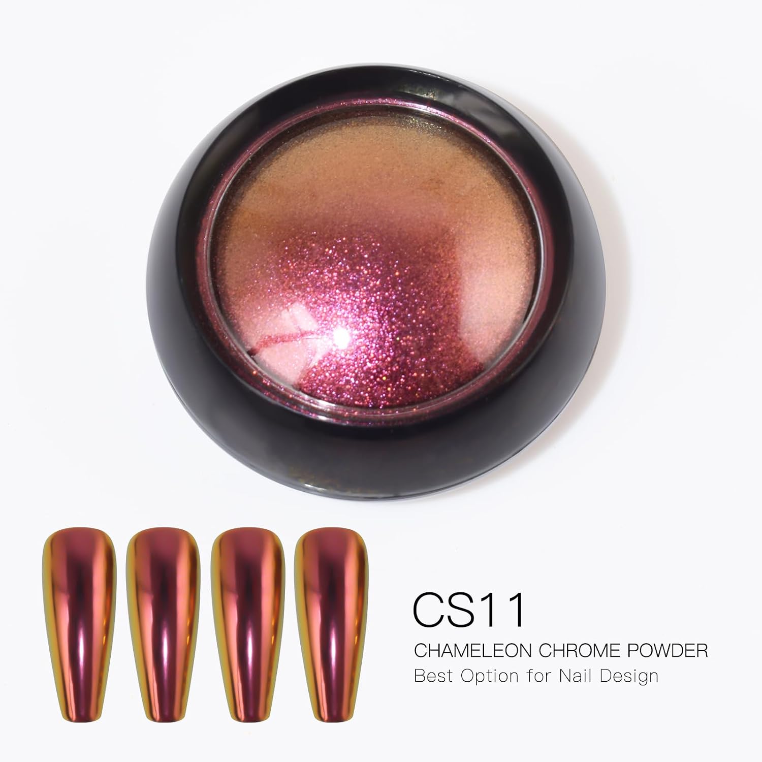 Chameleon Chrome Nail Powder Red Chartreuse Color Shift Metallic Mirror Effect Glitter Nail Art Decoration Iridescent Rubbing Pigment Dust 0.5g/Jar