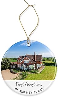 First Christmas in our new home ornament, First Christmas ornament, Christmas tree decoration, 2022 Christmas ornament, mdf ornament, ceramic ornament, family gift, custom ornament (Ceramic)