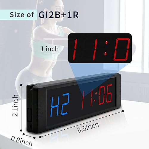 Miniatura 2 de GANXIN - Temporizador LED de intervalos para entrenamiento en casa, accesorios de gimnasio en casa, cronómetro con control remoto para el hogar,
