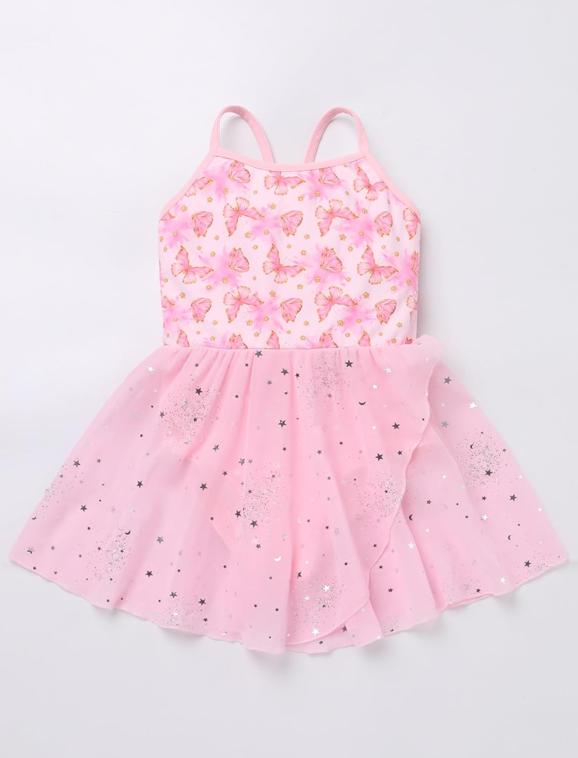 Ballet Leotards for Girl with Shiny Sequins Tulle Skirt Ballerina Dance Outfits Toddler Cross Back Ballet Dress - Image 5