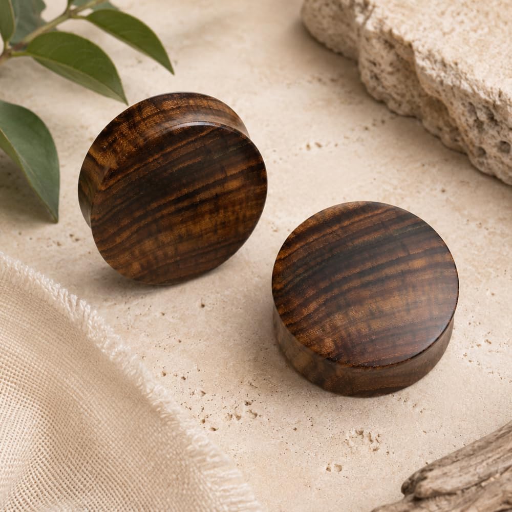 Pierced Owl - Sono Wood Saddle Fit Solid Organic Ear Plug Gauges, Sold as a Pair