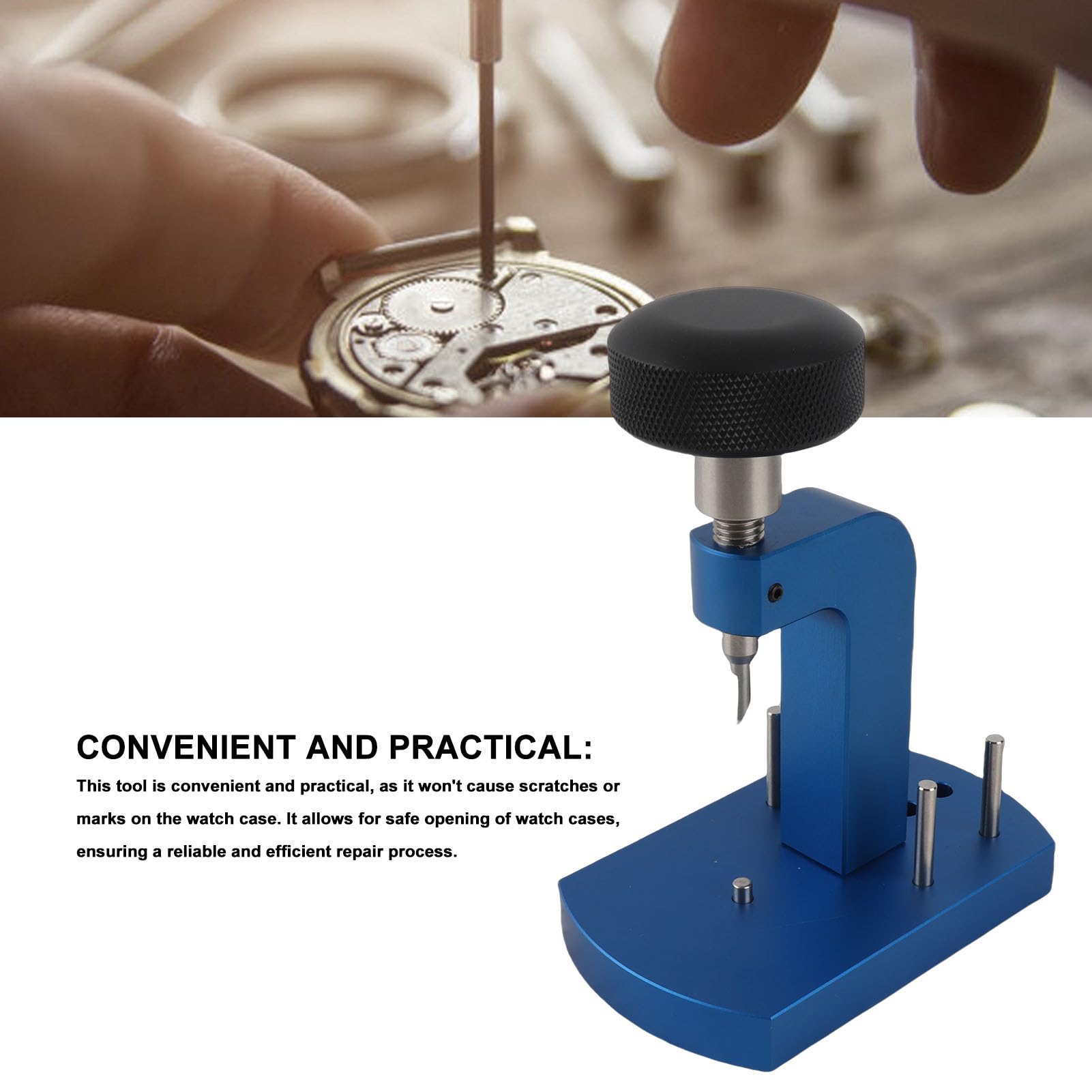 Banco per cassa orologio in acciaio inossidabile Banco professionale per apertura fondello orologio con impugnatura ergonomica per fare leva sui fondelli aperti per