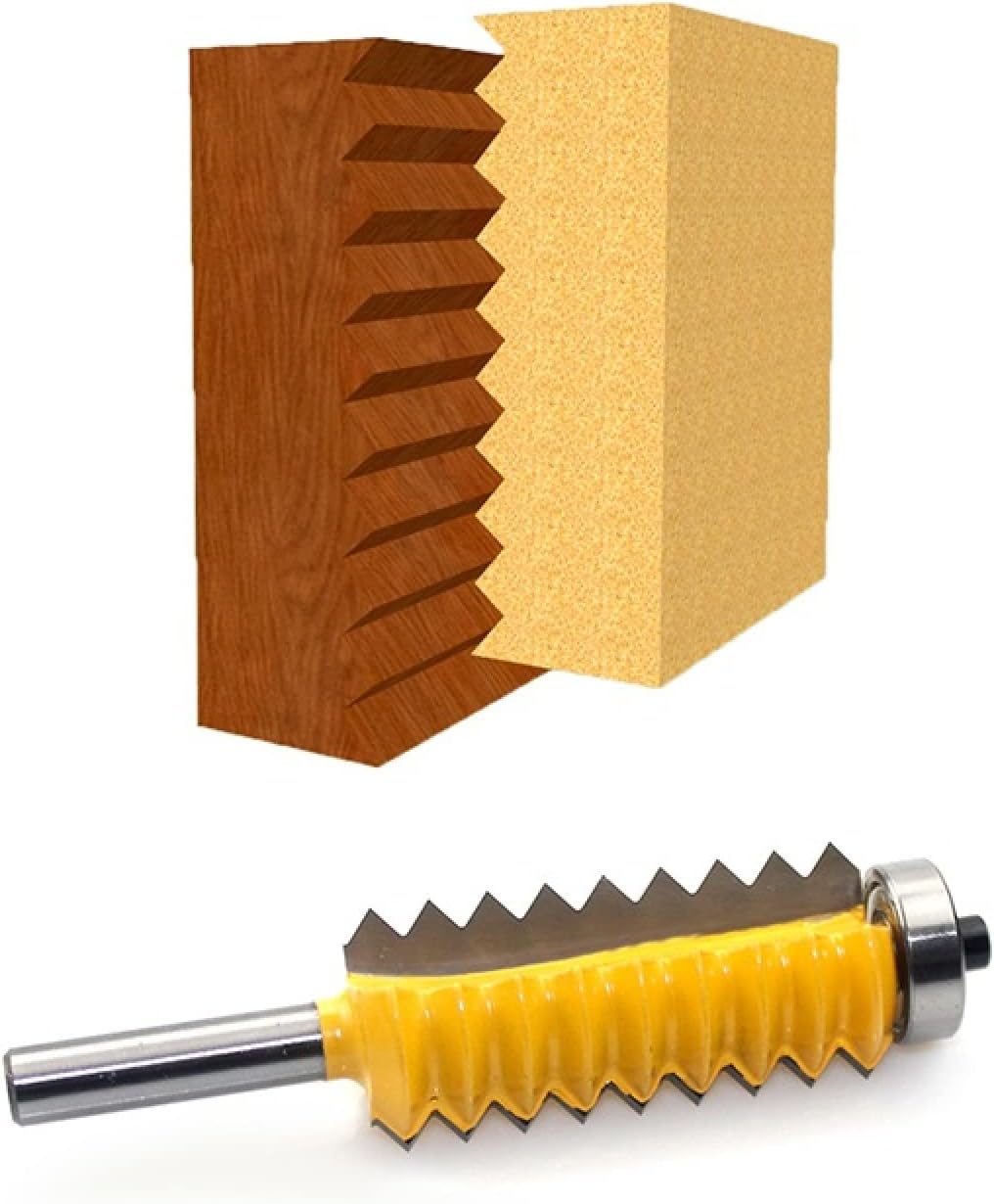 NUSHKI 4Pcs 8mm Shank Finger Joint Glue Milling Cutter Raised Panel V Joint Router Bits