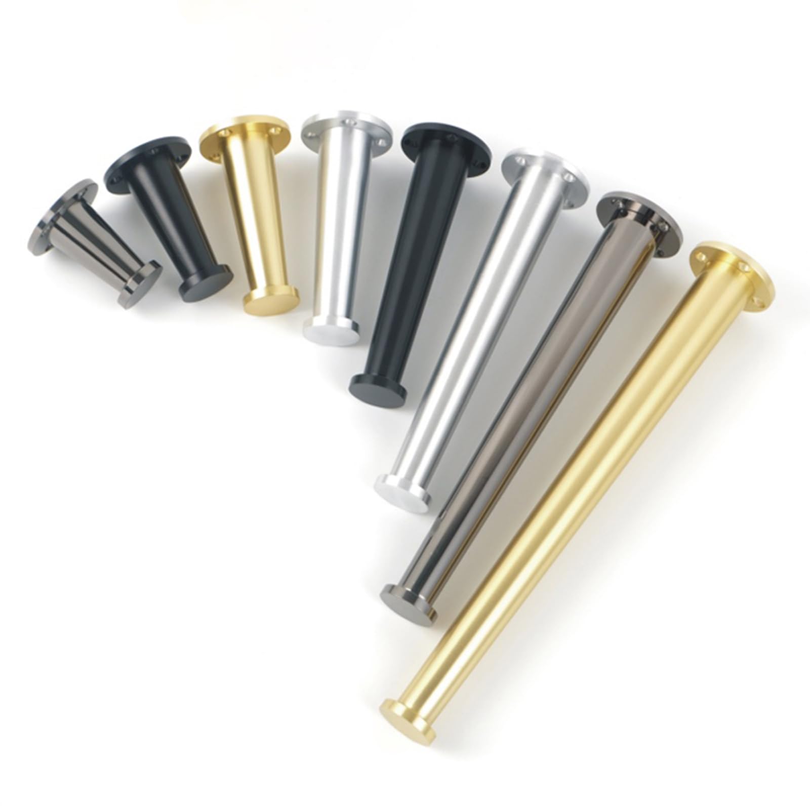 Patas para Muebles Regulables Dorado, 4Piezas Patas para Mesas Regulables Pies de Sofá Conicas para Armario Aleación de Aluminio | Anodizada Pata para Cama Altura Opcional 25cm Pies Gabinete 25cm/9.8"