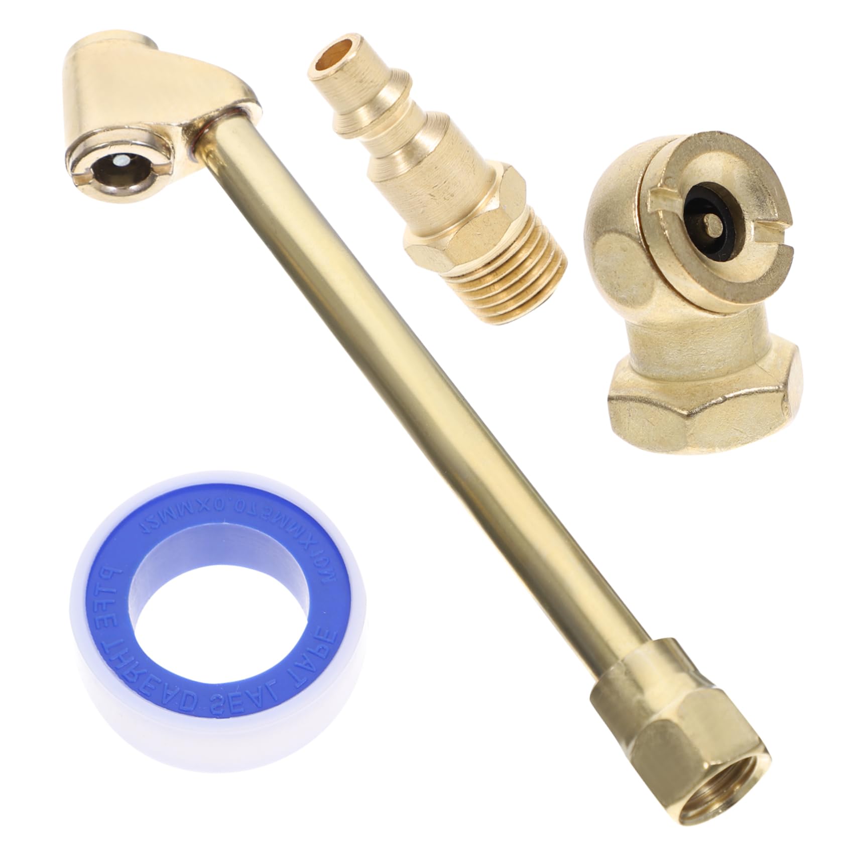 Gatuida Heavy Duty Brass Air Pump Nozzle Set Air Compressor Chuck Inflator Nozzle Kit