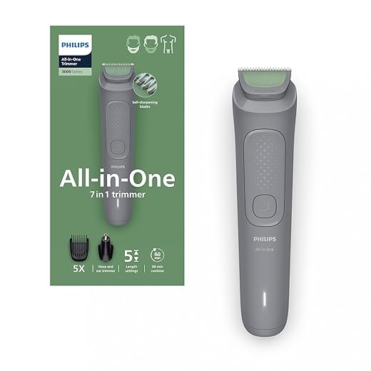 PHILIPS Aparador de Pelos Multigroom 7 em 1, lâminas auto afiáveis, Bivolt - MG3911/15