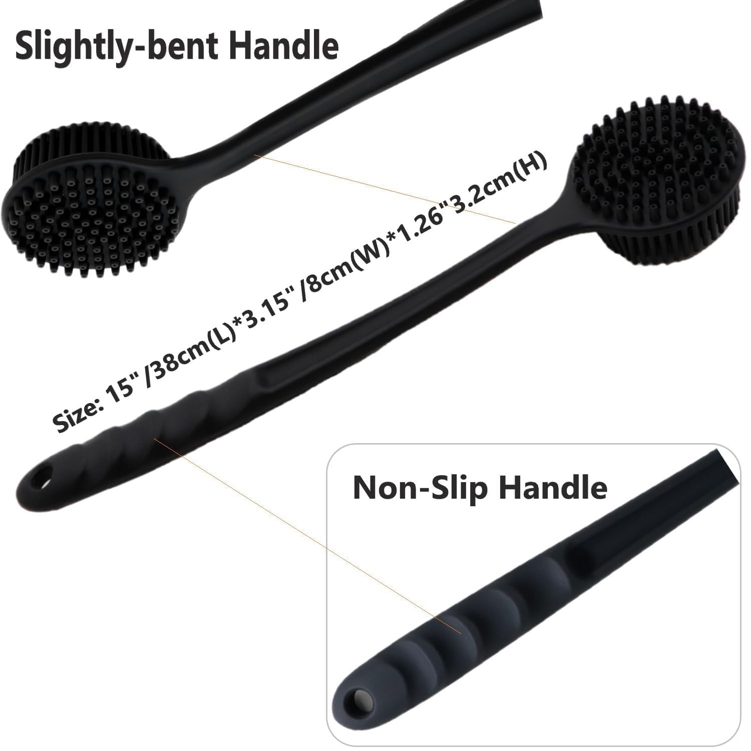 Sndyi Silicon Body Bath Shower Back Brush Massager Spa Scrubber Long Handle with Super Soft Bristles Back Scrubber Wholesome Dry Skin Bath Brush For Dirt_Removal (PINK) Sndyi Silicon Body Bath Shower Back Brush Massager Spa Scrubber Long Handle with Super Soft Bristles Back Scrubber Wholesome Dry Skin Bath Brush For Dirt_Removal (PINK)