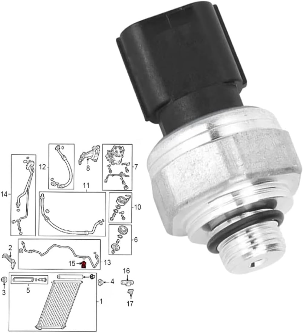 A/C Pressure Switch Sensor for Acura for CSX 2006 2007 2008 2009 2010 2011 for NSX 2017 2018 2019 2020 2021 OEM: 80450SFE003 Auto Air Conditioning Pressure Sensor