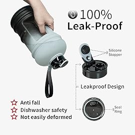 TOOFEEL 2 Liter Water Bottles - Half Gallon Water Bottle BPA Free - Ideal for Gym, Big Water Jug, Reusable Sports Bottle with Measurements Marked Drink Container - 2.2L 74oz White Black Water Jugs