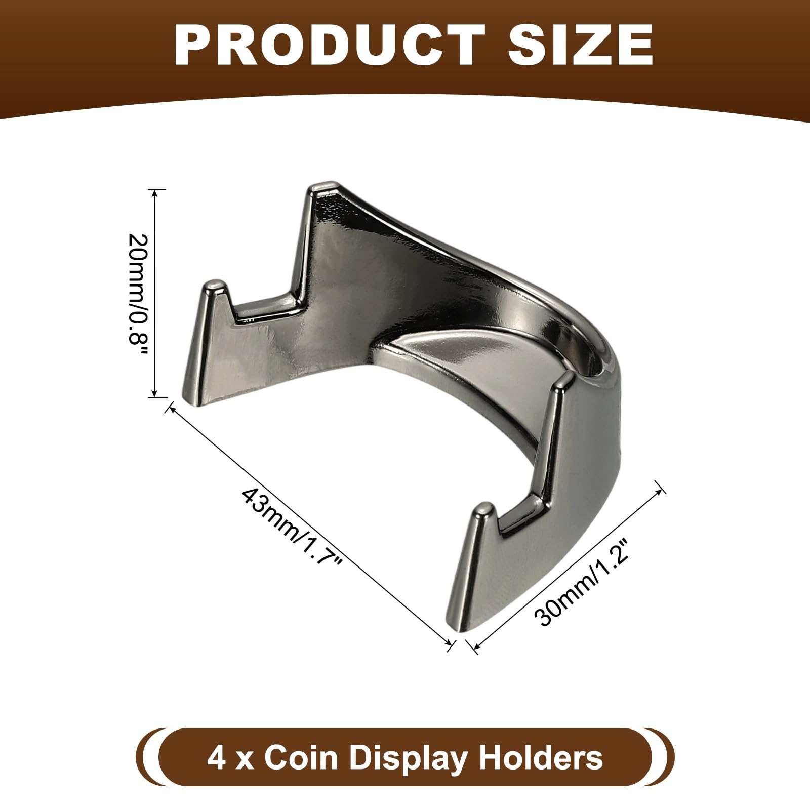PATIKIL Coin Display Stands, 4Pcs Mini Coin Easel Presentation Holder for Silver Dollar Collectors Collection Supplies, Bright Black - Image 2