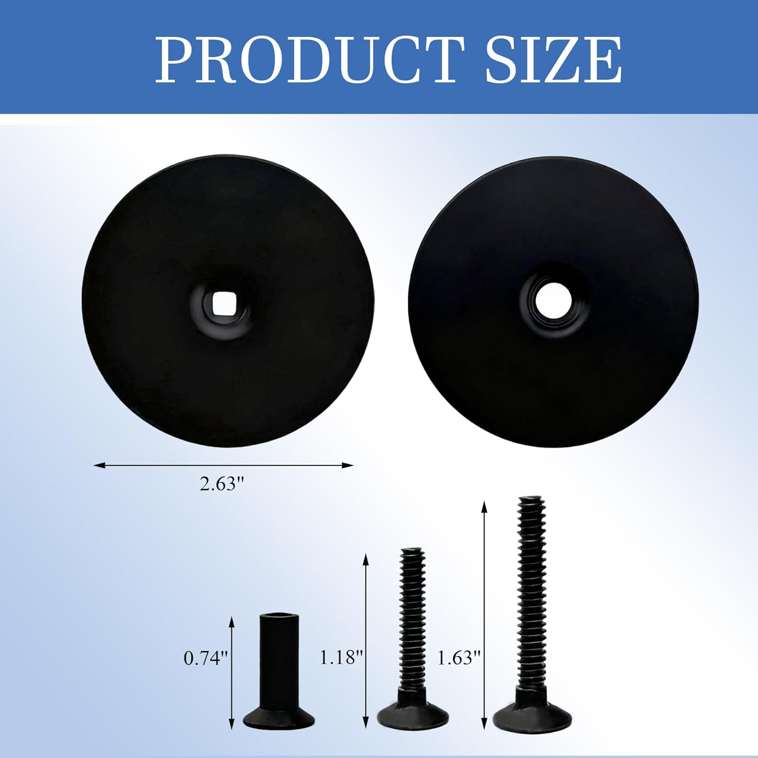 Door Hole Cover Plate for Deadbolt, 2-5/8" Round Door Knob & Deadbolt Hole Filler Plate, Durable Door Strike Plate for Home Security, Easy Installation (Black, 2-5/8"Diameter)