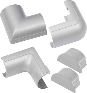 D-Line Large Cable Raceway Accessory Pack, Join 2in x 1in Cord Cover Lengths, 5 Accessories Included, Hide Cords Around a Variety of Angles - Gray