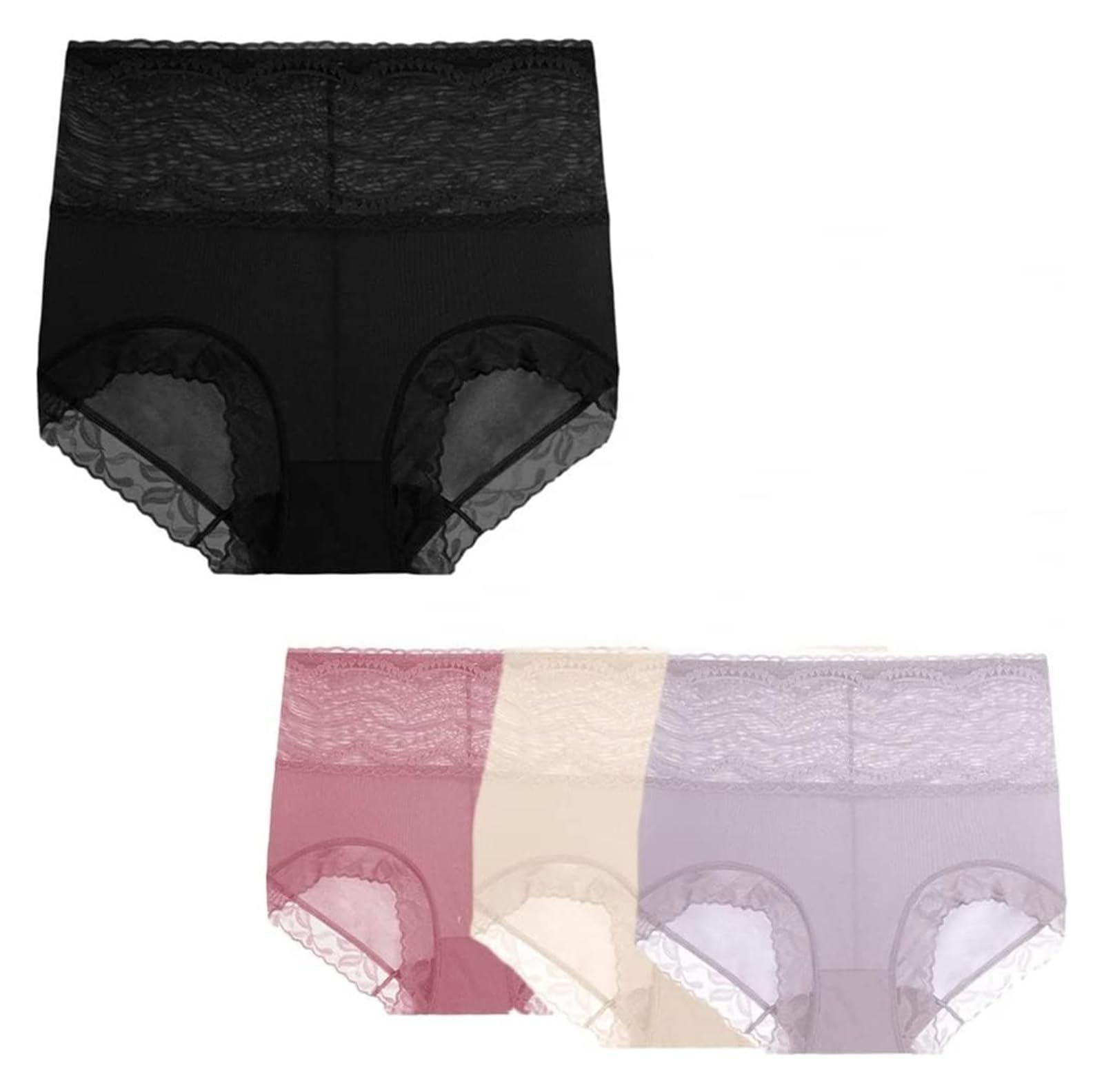 Bragas de cintura alta para mujer, ropa interior para mujer, 4 piezas, pantalones de seguridad a prueba de fugas, ropa interior fisiológica para período menstrual, ropa interior de algodón de cintura