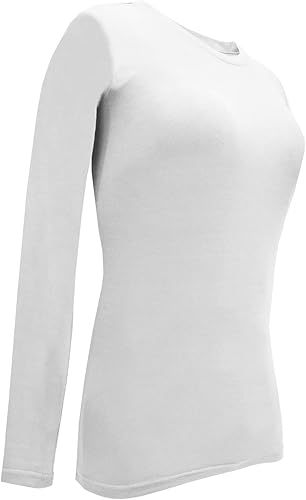 Miniatura 5 de Natural Uniforms Camiseta de manga larga con cuello redondo para mujer, paquete de 5 unidades