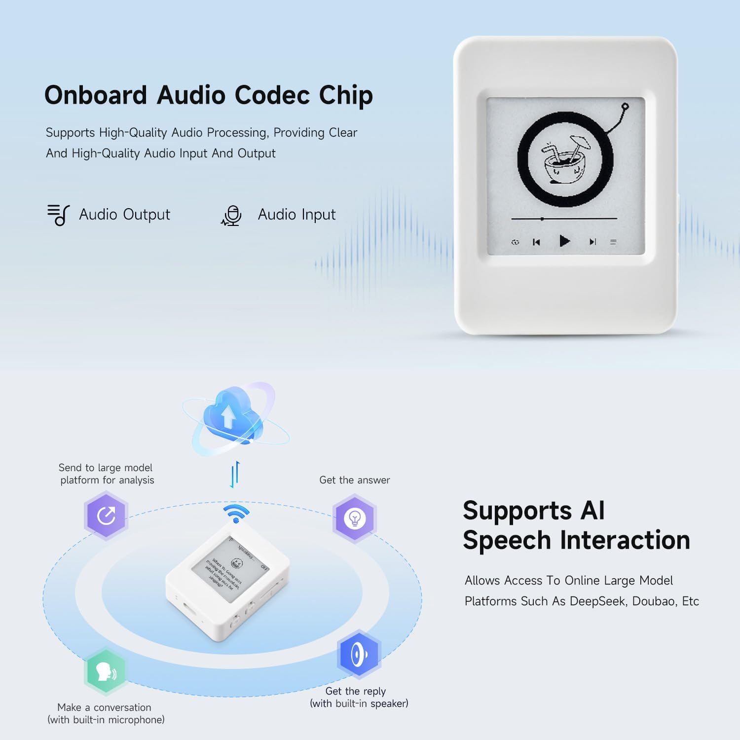Waveshare ESP32-S3 1.54inch e-Paper AIoT Development Board, 200 × 200, Black/White, Supports Wi-Fi and BLE Dual-Mode Communication, No Battery Included