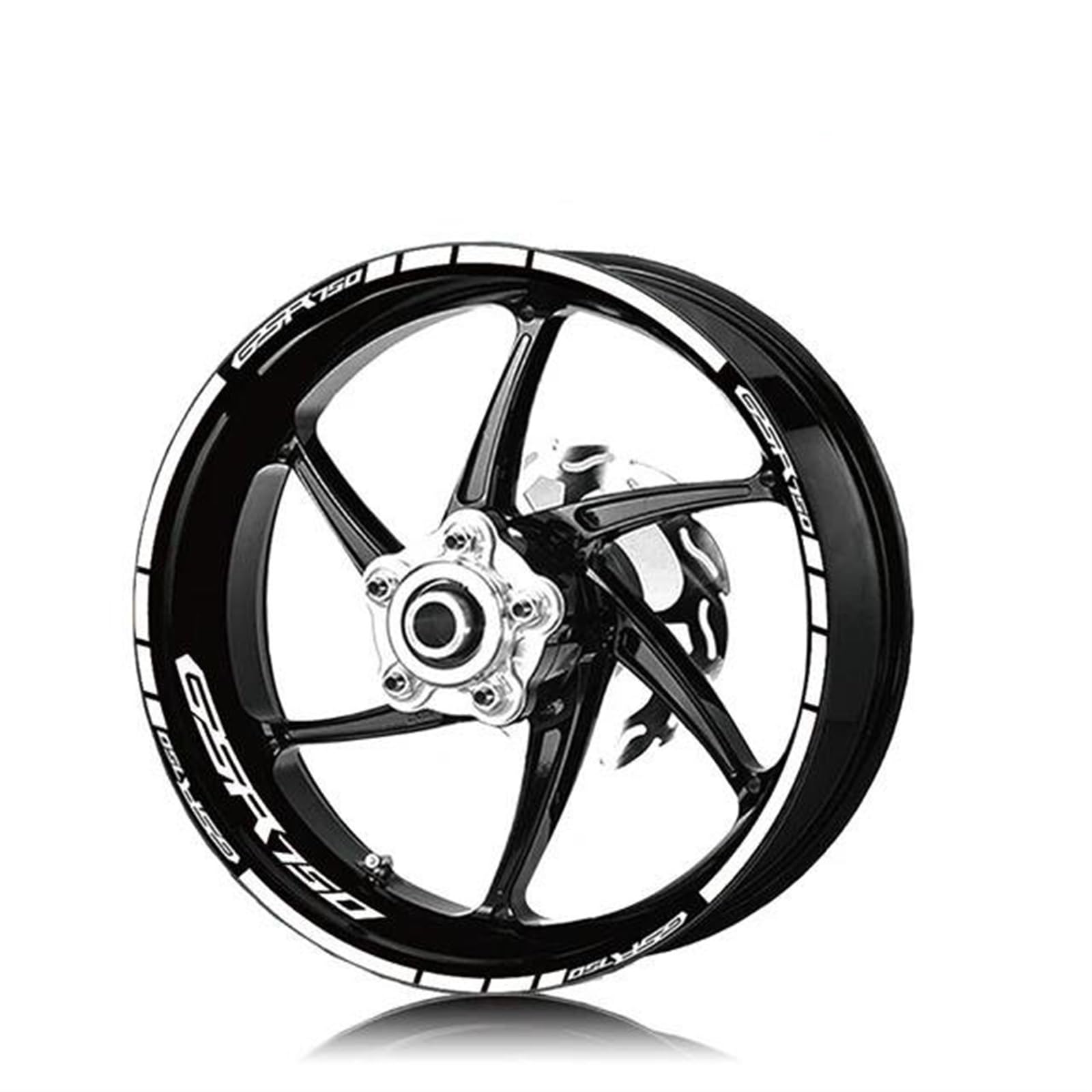 Trottinette Sportive Autocollants Réfléchissants pour Jantes De Moto, Ensemble D'accessoires Décoratifs pour GSR750 GSR 750(Wit)