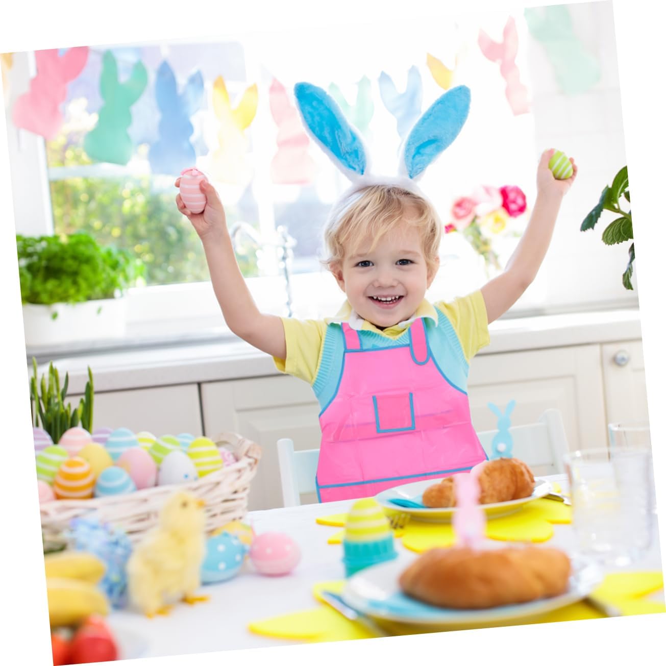 PRETYZOOM Children's Art Apron Kids Painting Smock Painting Apron for Girls Bright and