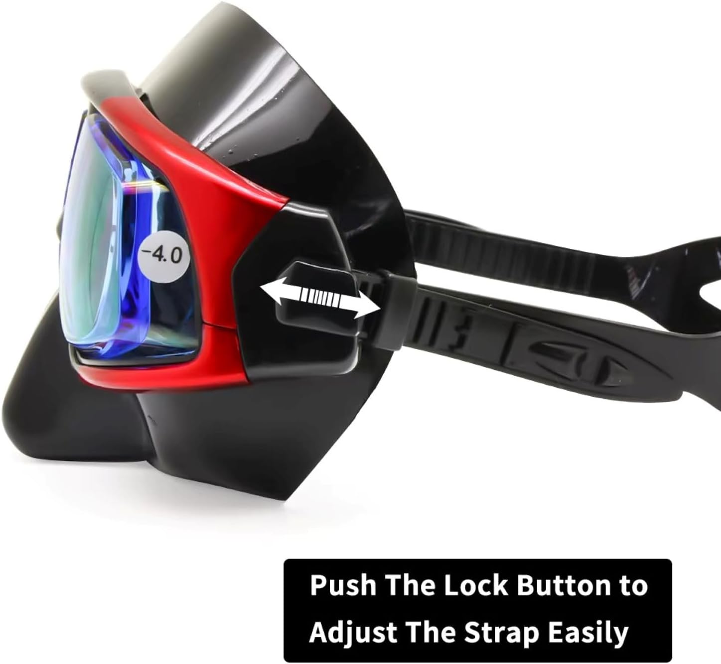 Farsighted/ Nearsighted Swimming Goggles/Glasses & Dive Masks UV Protection (Blue Diving Mask, +5.0 Plus)