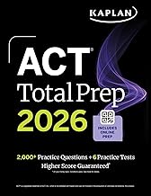 ACT Total Prep 2026: Includes 6 Full Length Tests, 2,000+ Practice Questions + Online Access to a 500+ Question Bank & Video Tutorials (Kaplan Test Prep)