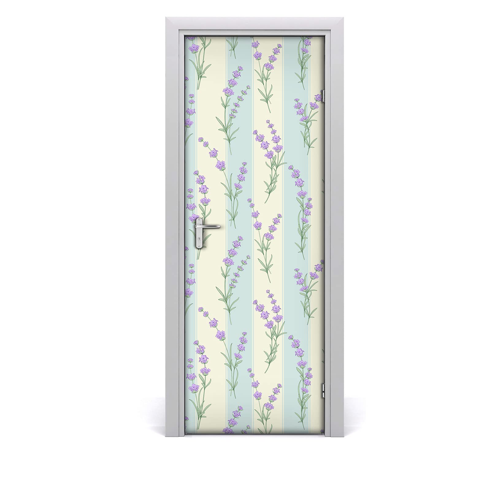 Fleurs de lavande en papier peint sur la porte de votre chambre