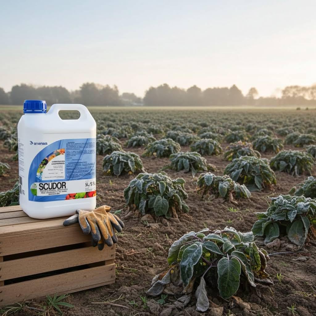 Protector Antiheladas para agricultura SCUDOR Fertilizante Líquido para Plantas, Protección contra Bajas Temperaturas y Congelación Arvensis.