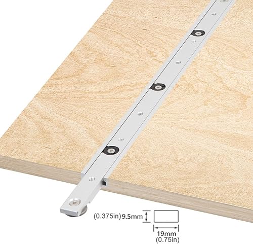 Miniatura 4 de Herramienta de sujeción de barra de inglete de aleación de aluminio de 17.717 in, barra de medición de sierra de mesa, barra de riel de barra de