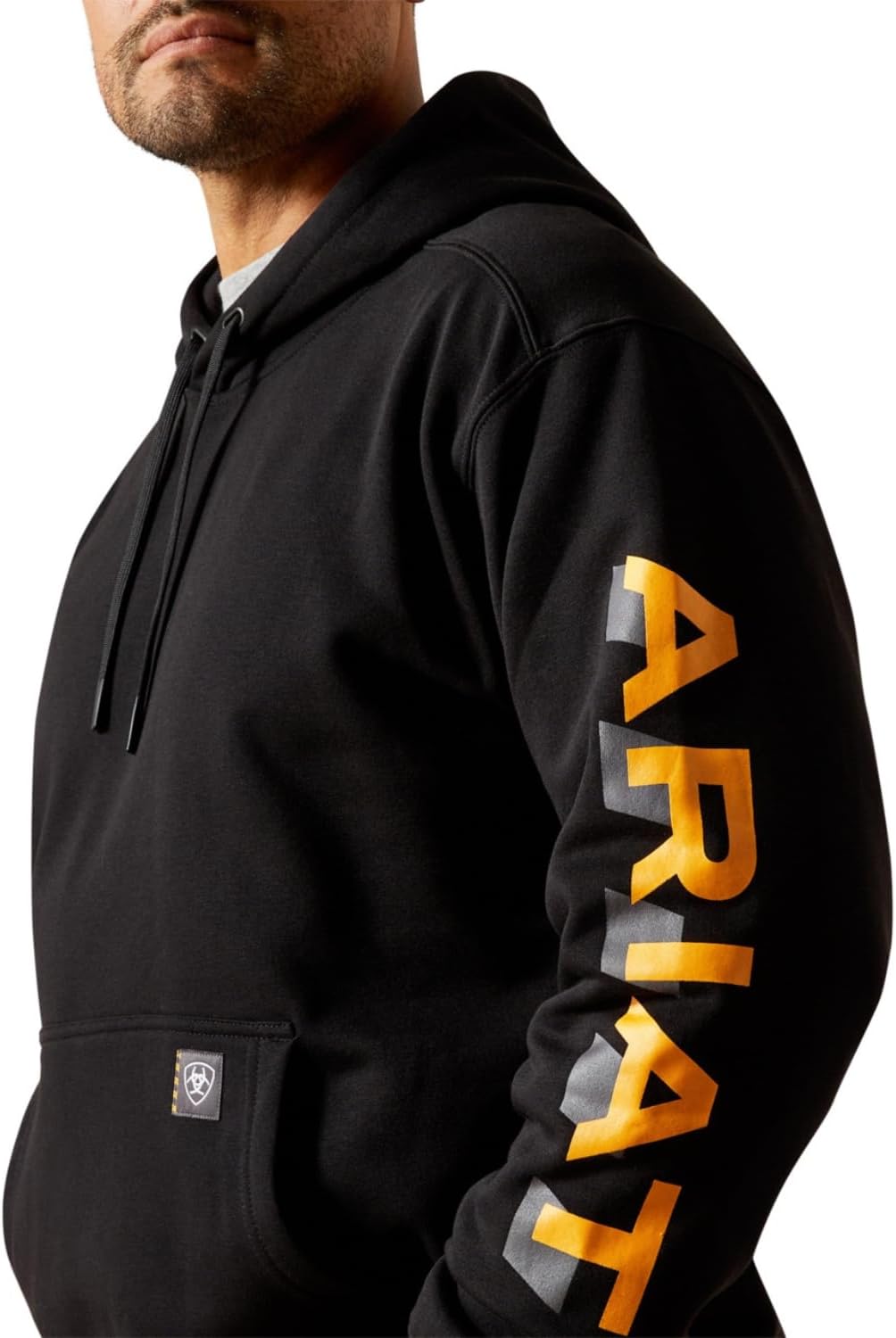 ARIAT mens Rebar Lightweight Logo Hoodie - Image 5