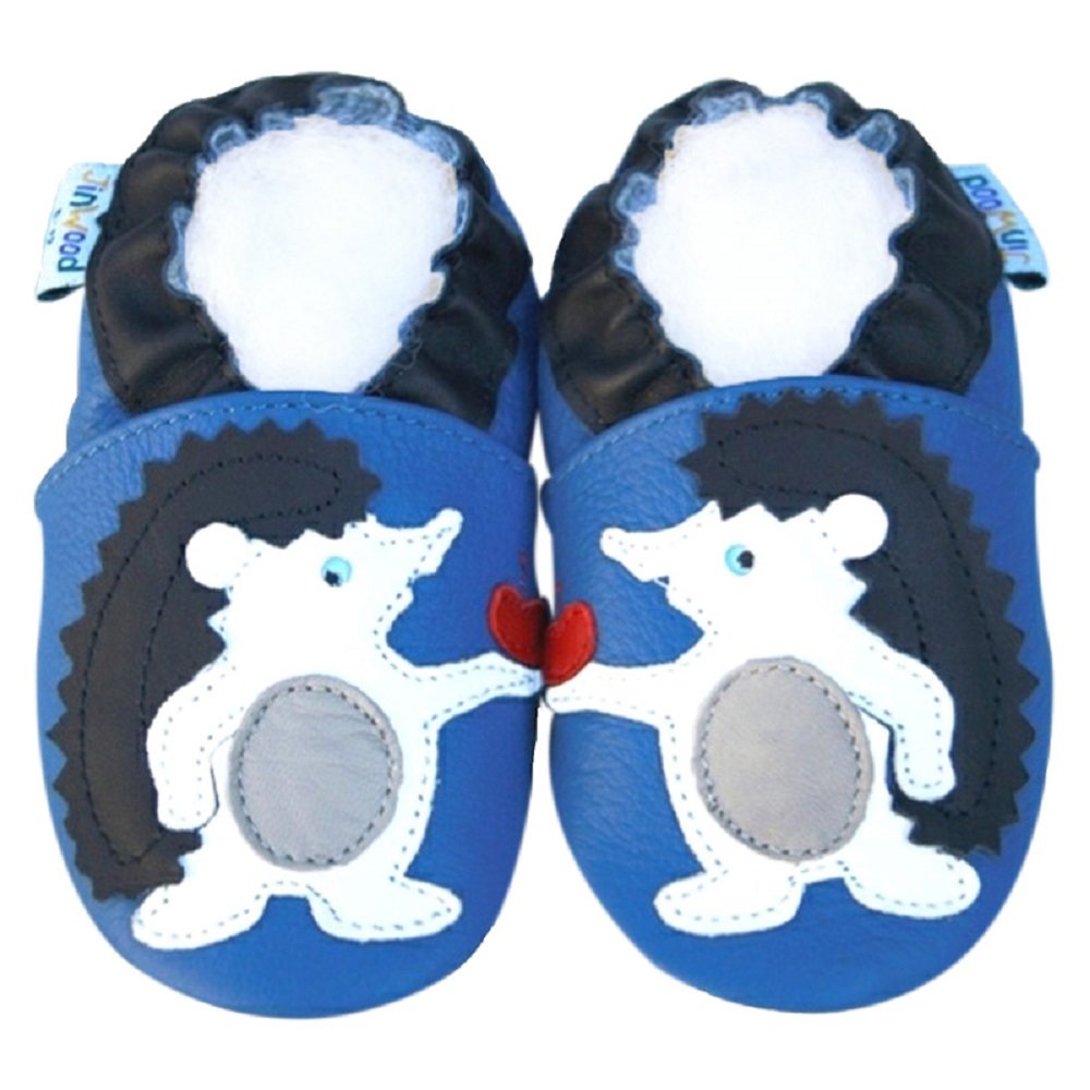 Leather Baby Soft Sole Shoes Boy Girl Infant Children Kid Toddler Crib First Walk Gift Hedgehod Blue (12-18month, Blue)