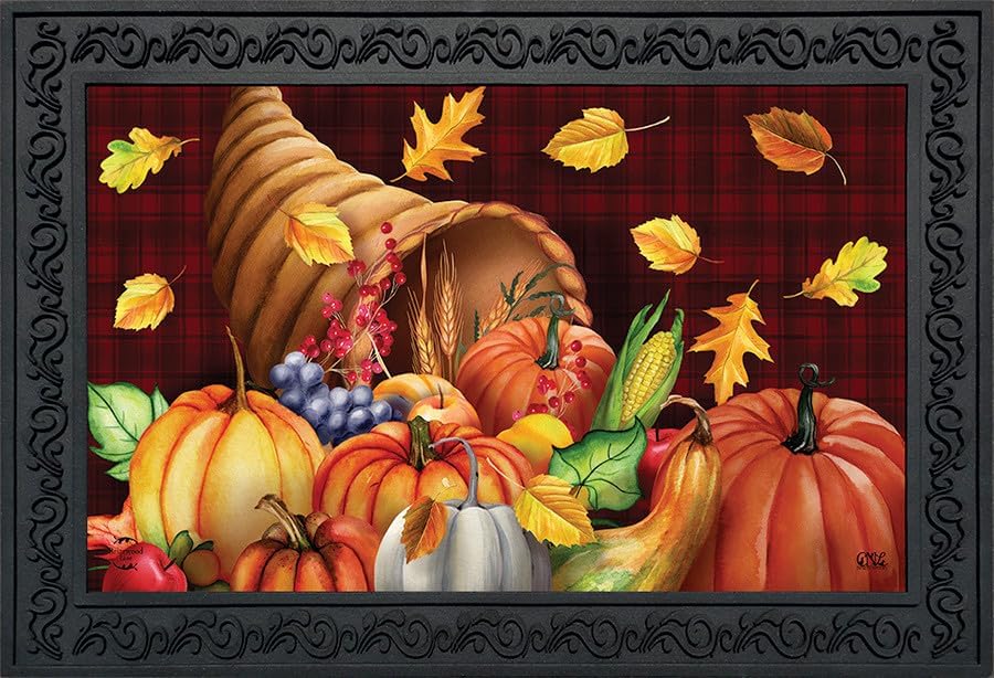 Briarwood Lane Felpudo navideño Fall Bounty Cornucopia
