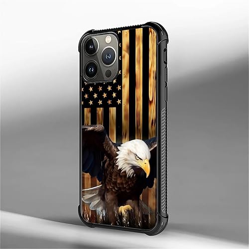 Vista 586 de Funda compatible con iPhone 13 Pro, diseño de patrón para iPhone 13 Pro, fundas para mujeres y niñas, Betsy Ross 13 estrellas de madera con bandera