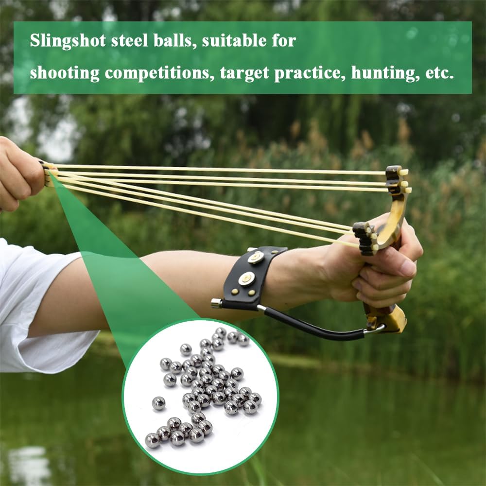 SUFFUSE Slingshot Ammo, 8mm Biodegradable Hard Clay Balls and Precision Stainless Steel Ball Bearings, 5/16inch Bottled Sling Shot Ammo Balls for Target Practice and Hunting