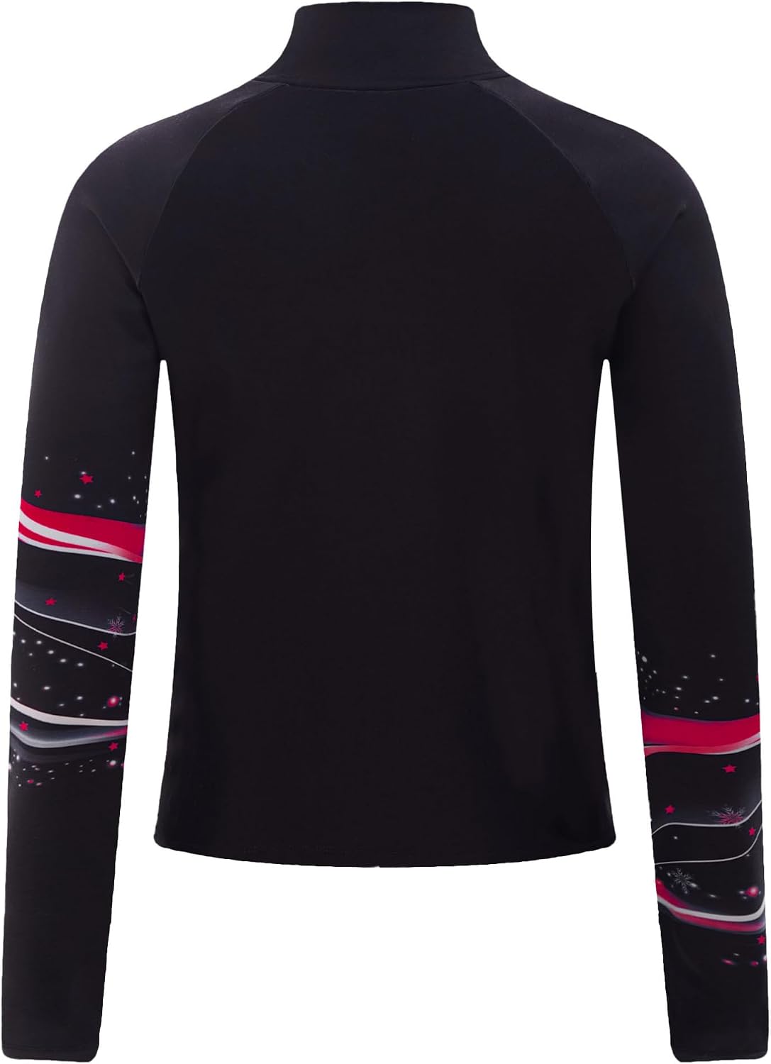 YiZYiF Kids Girls Long Sleeve Stylish Printed Jacket Patchwork Figure Skating Gymnastics Dance Workout Tops