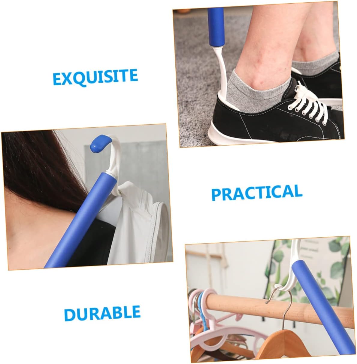 SHERCHPRY 2Pcs Dressing Aid Kit for Elderly Convenient Handicapped Shoe Lifter and Sock Helper Easy Use Dressing Stick for Seniors and Pregnant Women