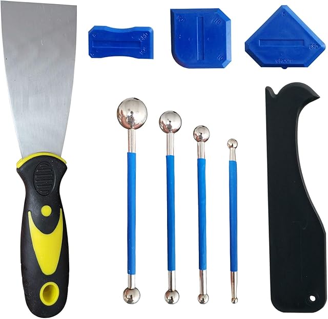 Silicone Sealant Caulking Smoothing Tools, Sealant Smoother Caulk Finishing Profiler Former Applicator, 9 Pieces