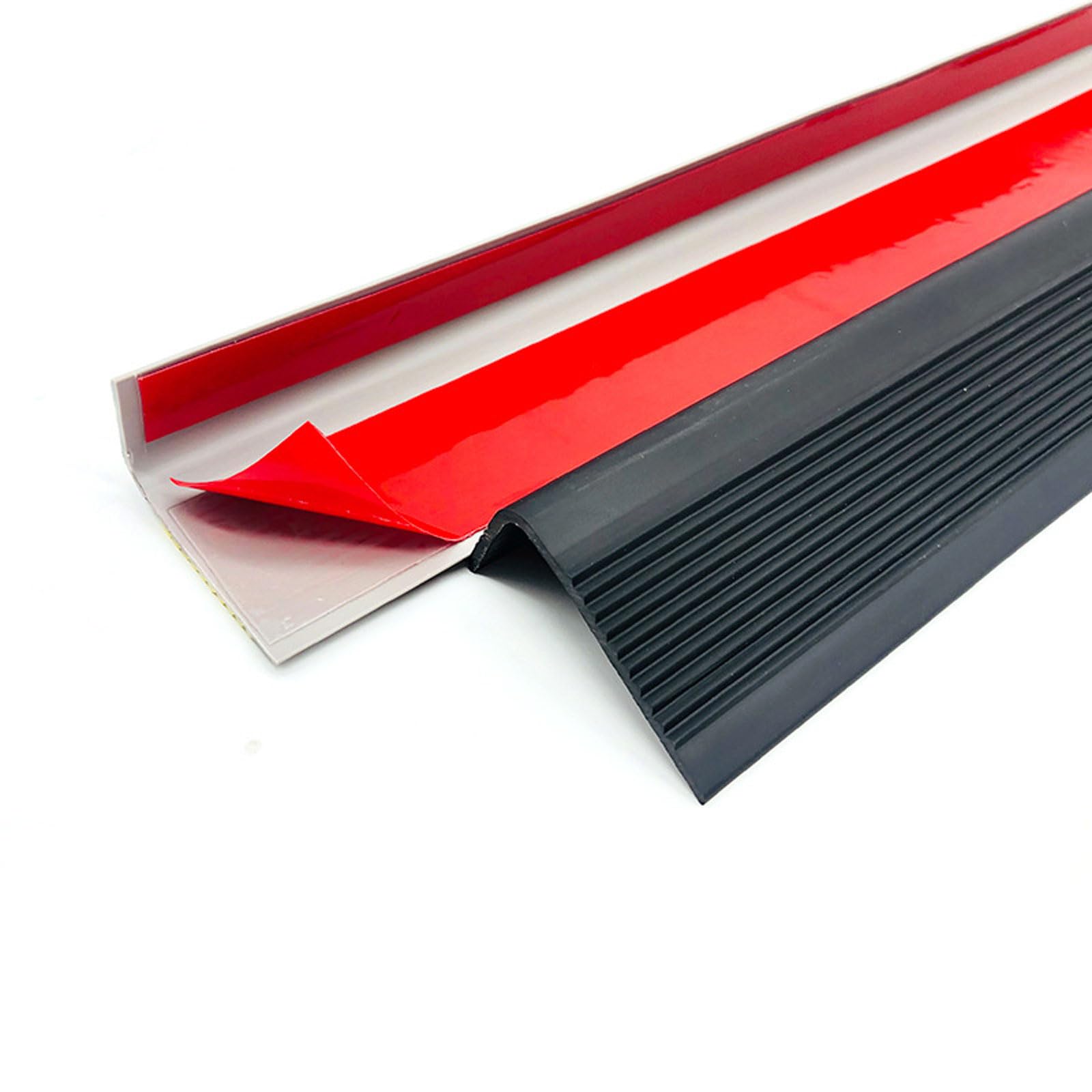 Borde antideslizante de PVC para escalera, 5 cm x 2,5 cm, tiras antideslizantes para peldaños, bordes redondeados y suelos laminados, mejora la seguridad y el agarre