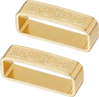 PH PandaHall 2pcs Belt Keeper Rings 1.8x0.4inch Golden Belt Loop Holder Leather Belts Buckle for Pants Strap Keeper