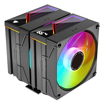 KF620-DGT CPU Air Cooler, Dual ARGB PWM Fans, 6 Heat Pipes, Digital Display Top Cover - High-Performance Cooling for AMDAM4 AM5/Intel LGA 1700/115X/1200/1366/1851 PC CoolerBlack